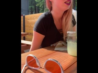 Daddy makes me cum in my panties in public