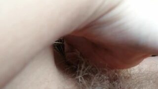 Risky pussy play and creamy cum in the camp near the cliff!