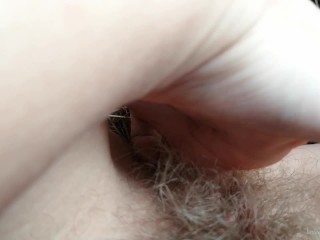 Risky pussy play and creamy cum in the camp near the cliff!