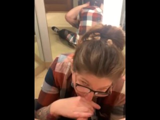 Wife Gives Hubby Handjob In the Mall