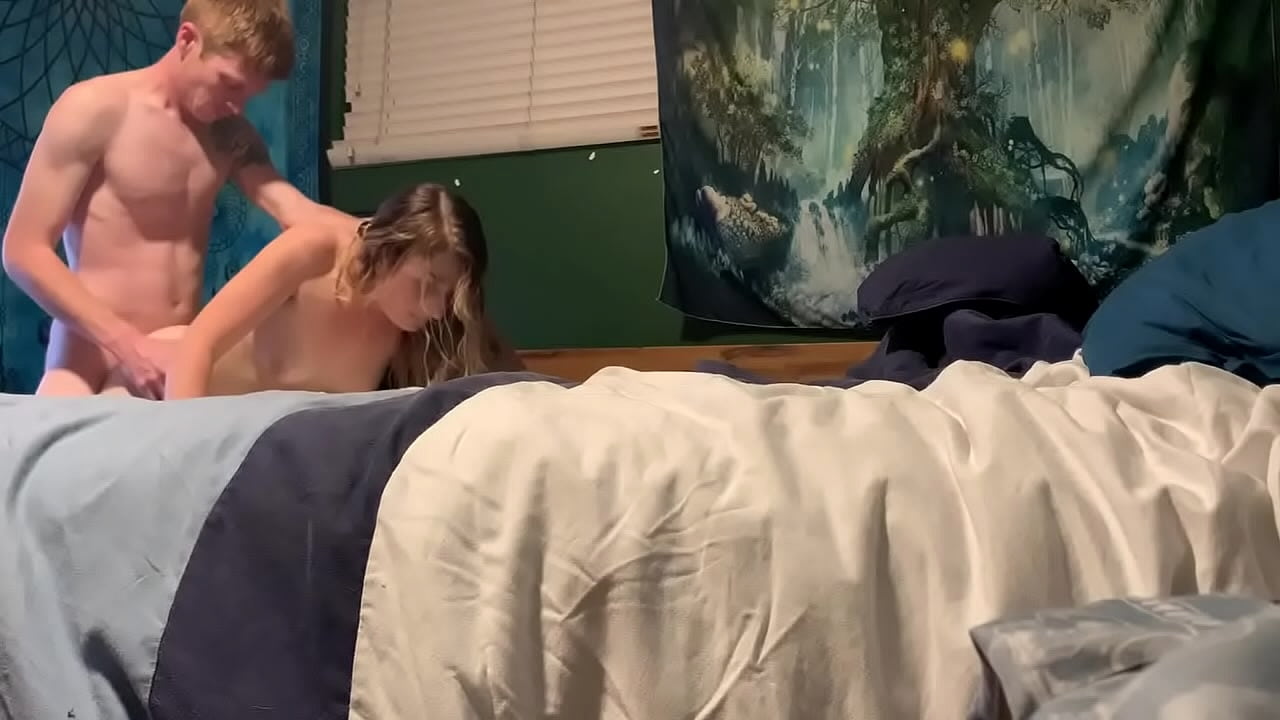 Teen getting pounded from behind